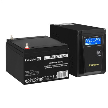 Комплект EXEGATE ИБП EX295986RUS + батарея 26Aч EX282970RUS 1шт